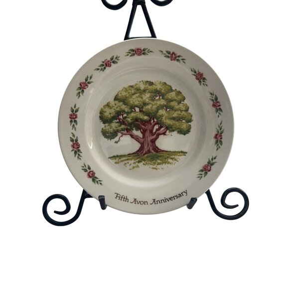 Fifth Avon Anniversary Commemorative Plate With The Great Oak Design Handcrafted - Picture 1 of 4